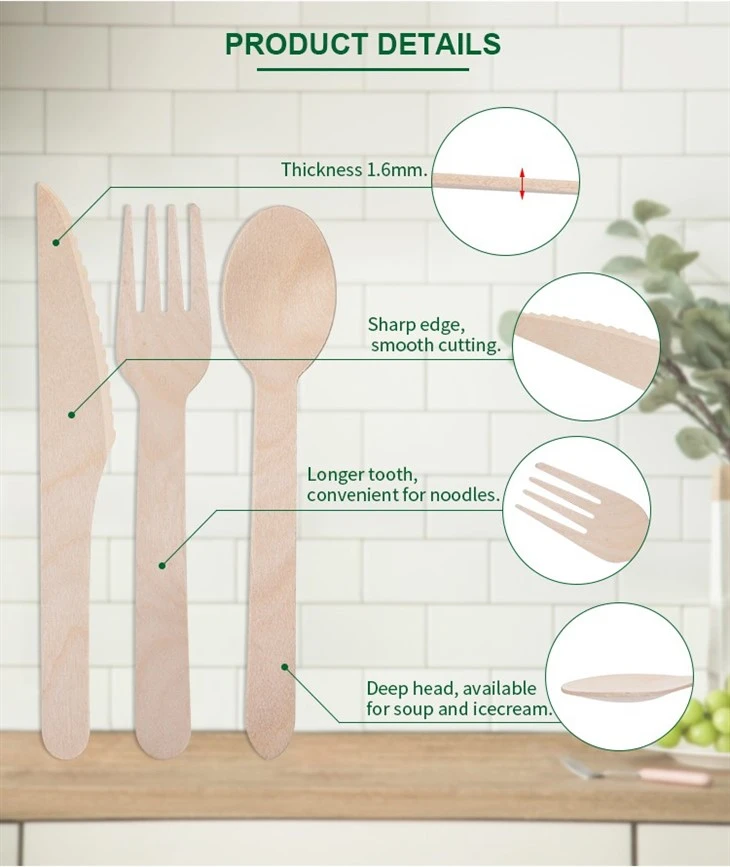 Bamboo Cutlery Set Spoon Fork Knife